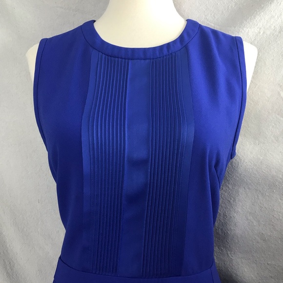 Madewell Royal Blue Pleat Front Sheath Dress - Picture 3 of 5